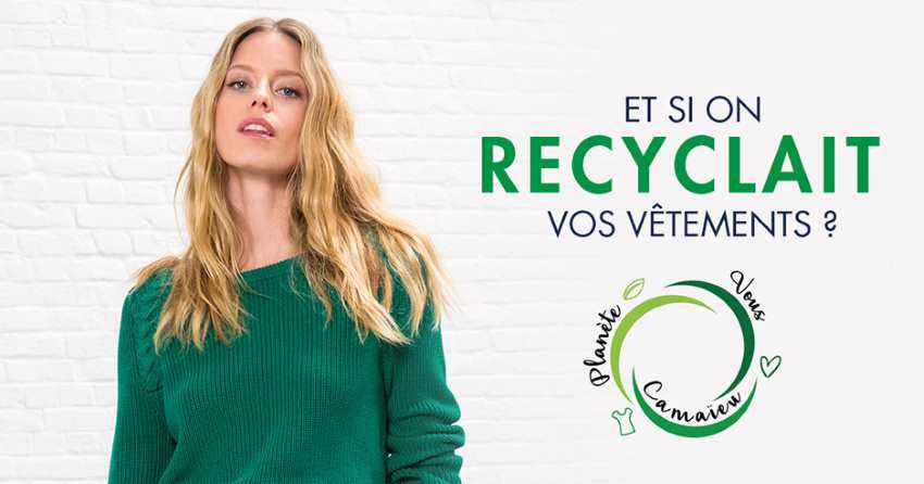 20 % de réduction sur votre article préféré en recyclant vos anciens vêtements chez Camaïeu
