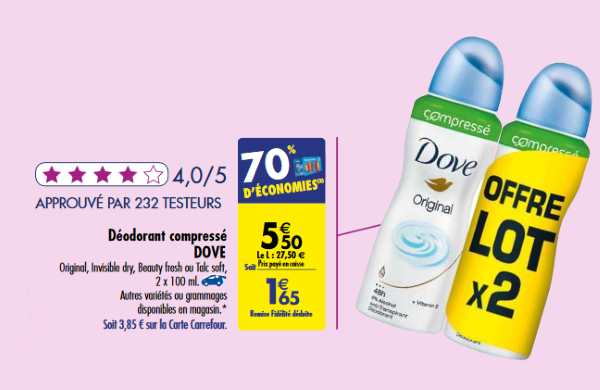 Produits d’hygiène et beauté remboursés à 70 % sur la carte de fidélité chez Carrefour