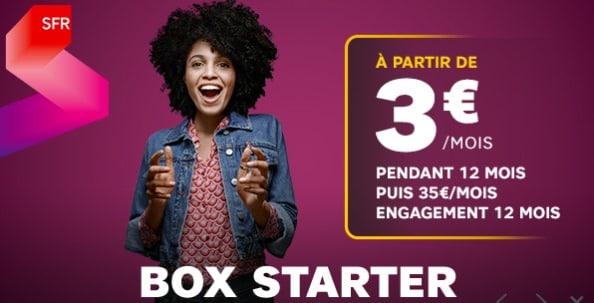 Box Starter SFR à partir de 3 € par mois pendant 12 mois avec Showroomprive