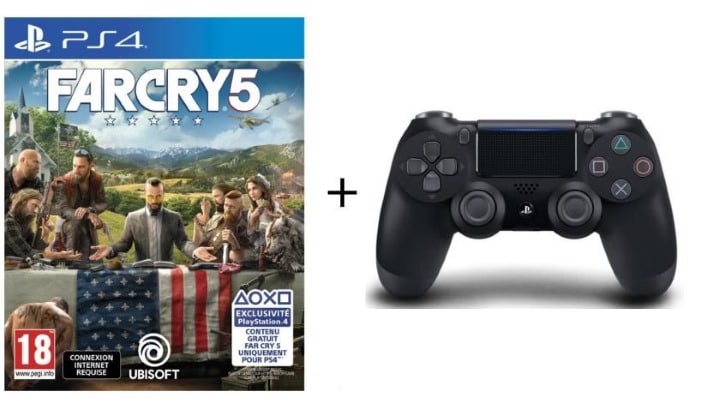 Far Cry 5 + manette PS4 DualShock 4 V2 à 74,99 € sur Cdiscount