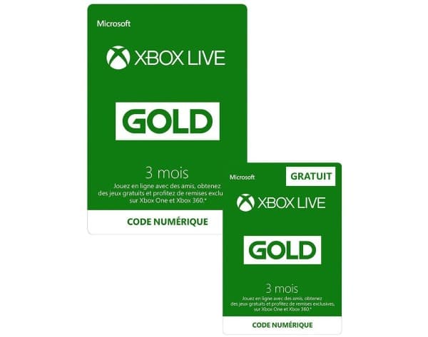 Abonnement Xbox Live Gold 3 mois + 3 mois gratuits à 19,99 € sur Amazon