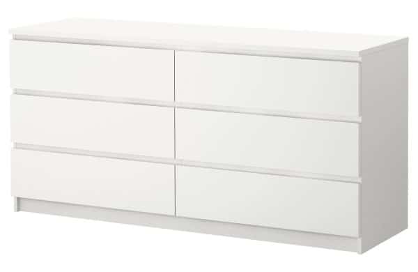 Commode Malm 6 tiroirs blanche moins chère à 99 € chez Ikea
