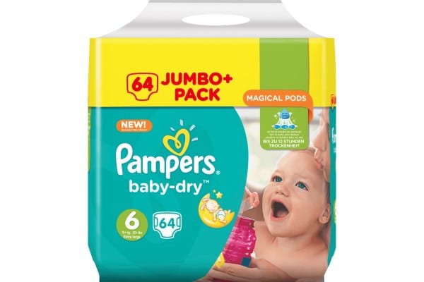 Couches Baby Dry Méga Pampers à 7,39 € grâce à une remise fidélité chez Auchan
