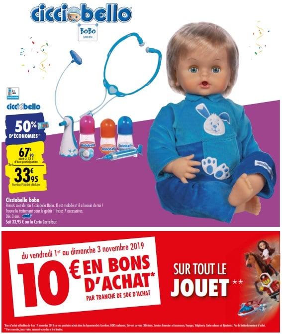 10 € offerts en bon d'achat sur les jouets chez Carrefour