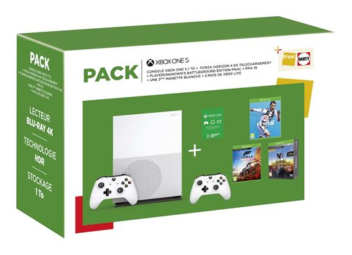 Pack Xbox One S 1 To avec 3 jeux, une 2e manette et 3 mois de Xbox Live Gold à 249,99 € sur la Fnac pour le Cyber Monday