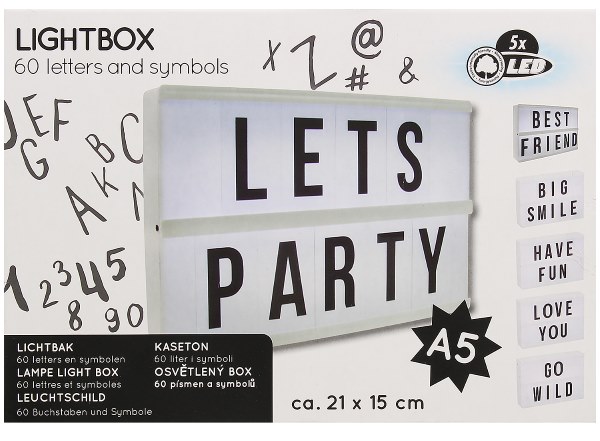 Lightbox avec 60 lettres et symboles inclus à 2,99 € chez Action