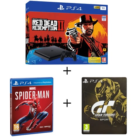 Pack PS4 1To + 3 jeux dont Red Dead Redemption II à 309,99 € chez Auchan pour le Black Friday