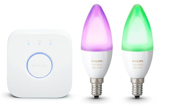 Kit de démarrage Philips Hue 2 ampoules White & Color et pont de connexion à 84,99 € sur Amazon