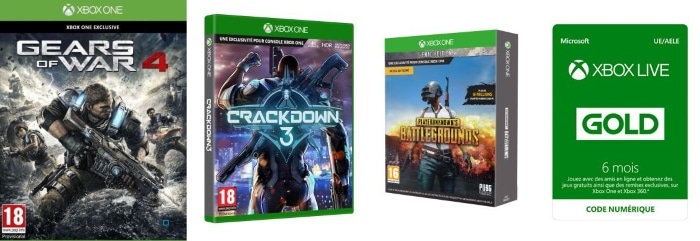Crackdown 3 + PUBG + code Gears of War 4 + 6 mois de Xbox Live à 59,99 € sur la Fnac
