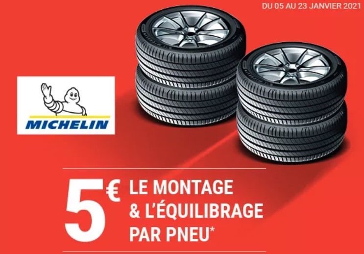 Montage et équilibrage pneu à 5 € chez Leclerc