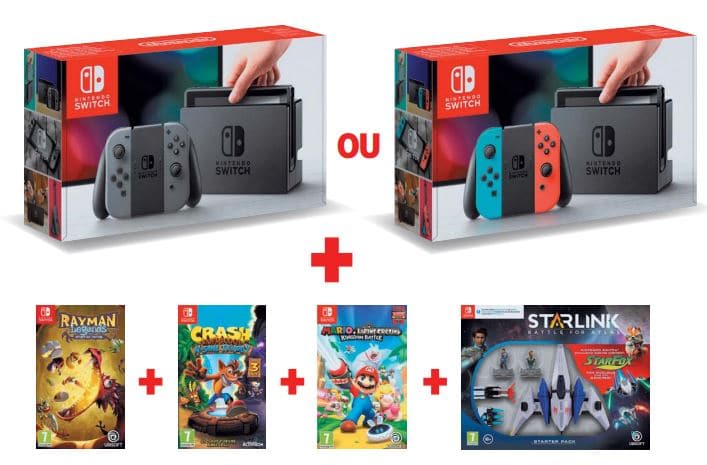 Console Nintendo Switch + 4 jeux pas chers chez Auchan