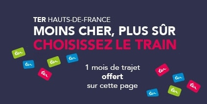 Abonnement de 1 mois gratuit pour le trajet domicile-travail avec les TER de la région Hauts-de-France