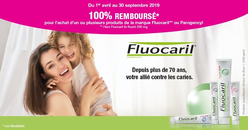 Jusqu’à 5 produits dentaires Fluocaril et Parogencyl 100 % remboursés sur simple demande