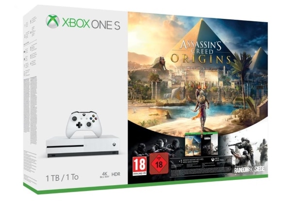 Xbox One S 1 To + AC Origins + Rainbow Six Siege à 149 € via remise fidélité chez Leclerc