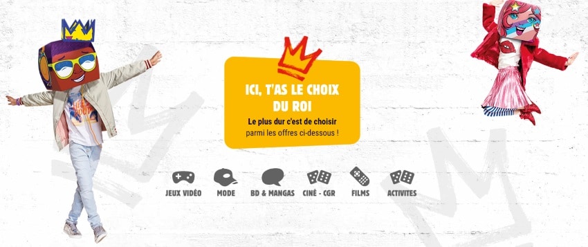 1 carte Kool King Shop offerte pour l’achat d’un menu enfant avec cadeau gratuit au choix chez Burger King