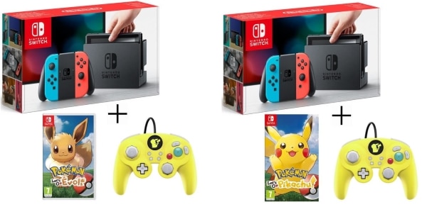 Pack Nintendo Switch + manette filaire Super Smash Bros Pikachu + jeu Pokémon Let’s Go à 329,99 € sur Cdiscount