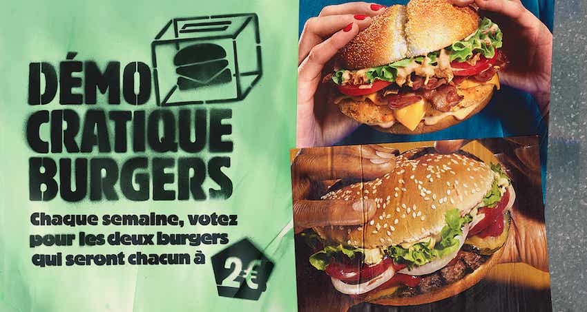 Votez pour le burger à 2 € chez Burger King