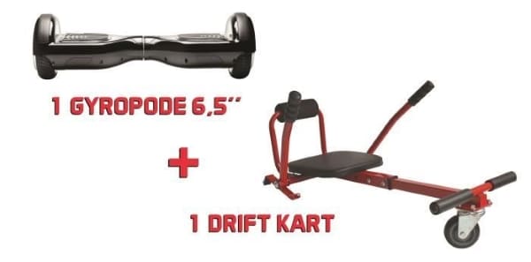 Kit hoverboard gyropode + drift kart à 84,99 € sur Cdiscount