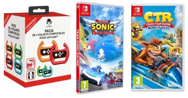 Pack volants Nintendo Switch à 1 € pour l’achat de Team Sonic Racing ou Crash Bandicoot Team Racing sur la Fnac