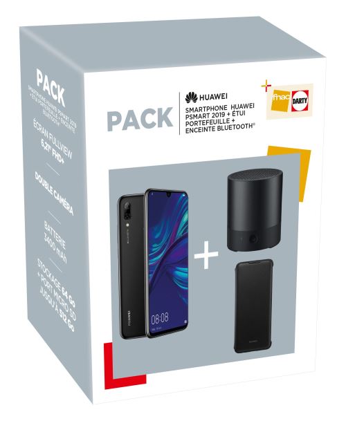 Pack Smartphone Huawei PSmart 2019 64 Go + Enceinte Bluetooth + Etui portefeuille à 179 € sur le site de la FNAC