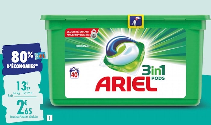 Jusqu'à 80 % de remise fidélité sur la lessive chez Carrefour