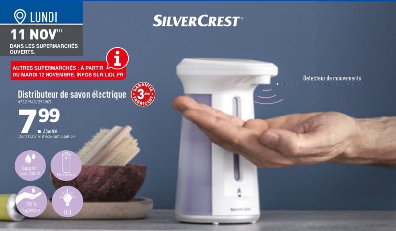 Distributeur de savon électrique Silvercrest