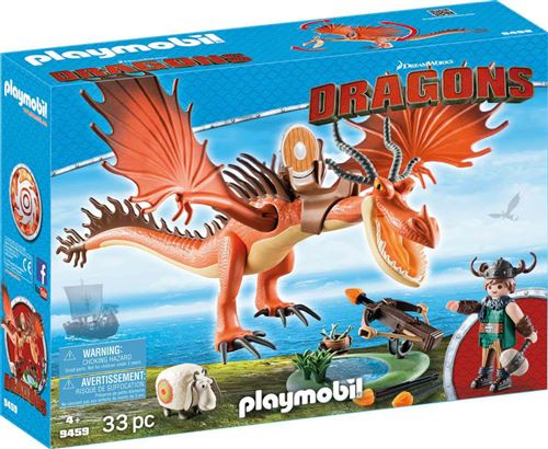 La boîte Playmobil Dragons 9459 Rustik et Krochefer à 23,99 € à la FNAC