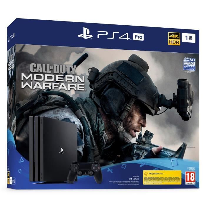 Pack PS4 Pro 1To + Call of Duty Modern Warfare IV à 369,99 € sur Cdiscount