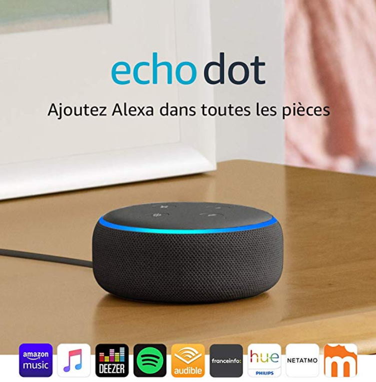 Enceinte Echo Dot (3ème génération) connectée avec Alexa à 22 € sur Amazon