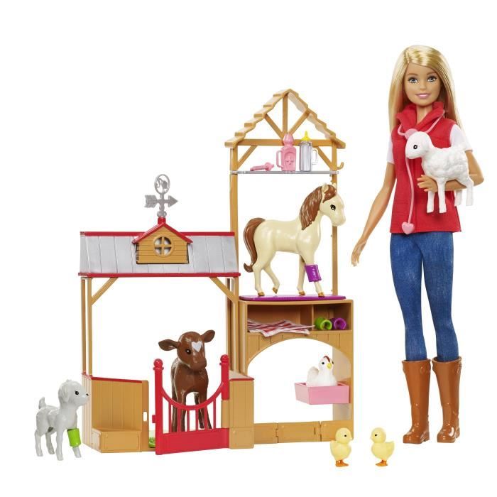 Coffret Barbie Vétérinaire à la ferme à 20,99 € sur Cdiscount
