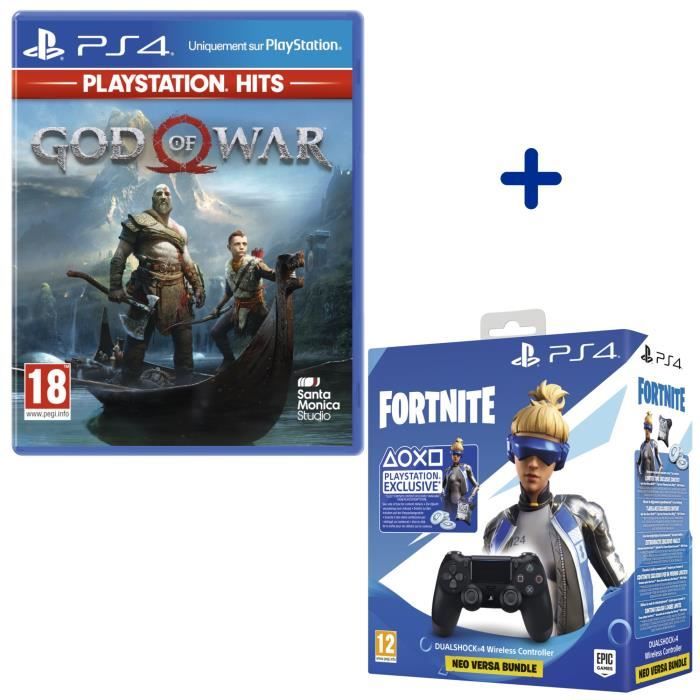 Pack PlayStation 4 (God of War PlayStation Hits + Manette + Voucher Fortnite) à 49,99 € sur Cdiscount