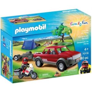 Pick-up avec moto et tente Playmobil Family Fun à 24,99 € sur la Fnac