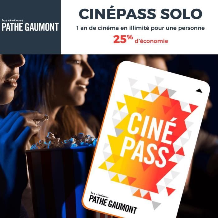 CinéPass illimité Pathé Gaumont à 204,99 € sur Cdiscount