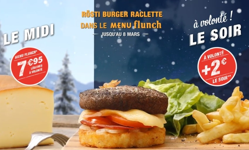 Rösti Burger Raclette à volonté pour 9,95 € chez Flunch