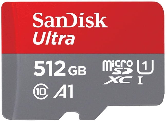 Carte mémoire SanDisk Ultra 512 Go + adaptateur SD à 66,77 € sur Amazon