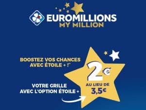 Grille d’Euromillions - My Million avec l’option Etoile+ à 2€ sur Shopmium