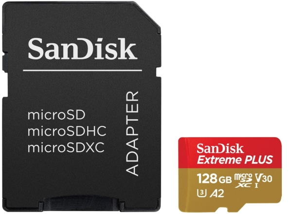 Carte micro SD Sandisk 128 Go + adaptateur à 29,99 € sur Boulanger