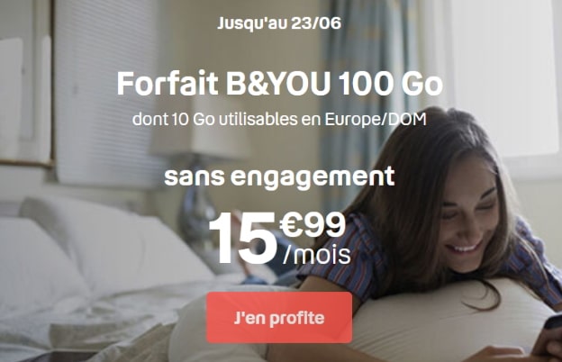 Forfaits B&You jusqu’à 100 Go à partir de 11,99 € par mois sans engagement