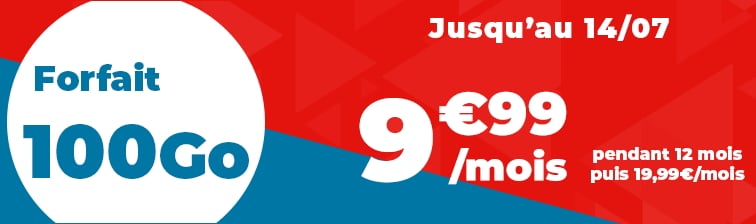 Forfait 100 Go à 9,99 € par mois pendant un an avec Auchan Télécom