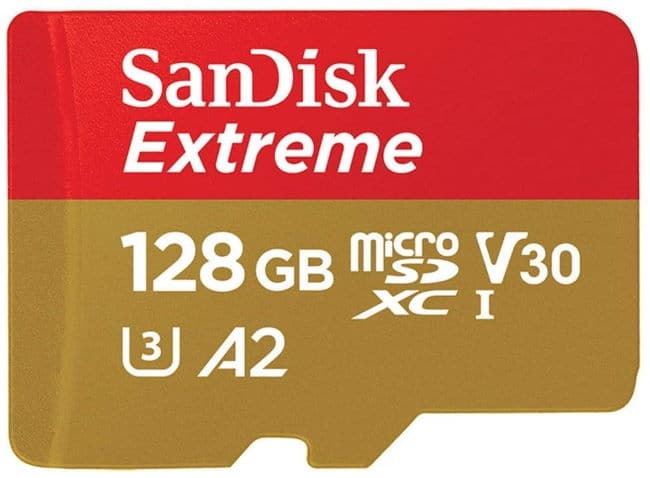 Carte mémoire Sandisk Extreme 128 Go + adaptateur SD à 14,81 € sur Amazon