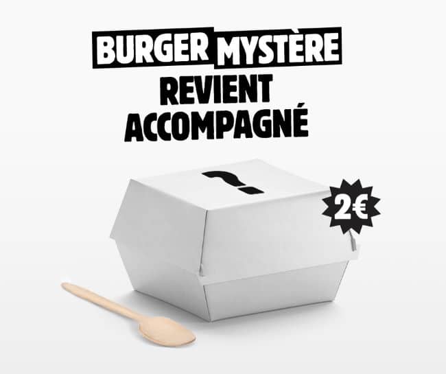 Burger Mystère à 2€ + une cuillère pour avoir un bonus chez Burger King