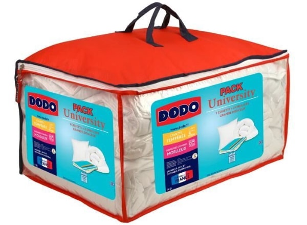 Pack DODO University 1 couette tempérée (220 x 240 cm) et 2 oreillers moelleux à 29,99 € sur Cdiscount