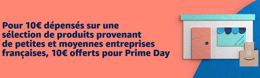 10 € de réduction pour le Prime Day pour 10 € dépensés sur des produits d’entreprises françaises sur Amazon
