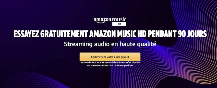 Essai gratuit de 90 jours pour Amazon Music HD