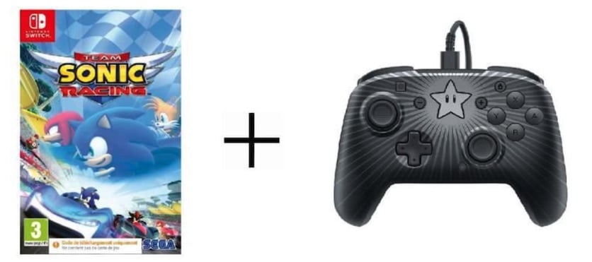 Pack manette Nintendo Switch PDP Star + Sonic Racing à 17,09 € sur Cdiscount