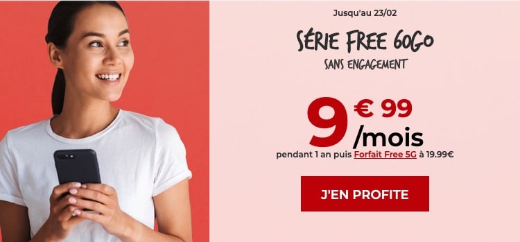 Forfait Free 60 Go à 9,99 € par mois