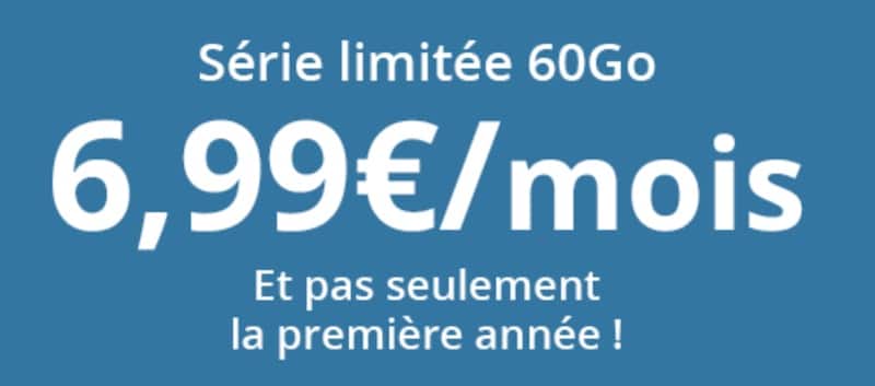 Forfait Auchan Télécom à 6,99 € par mois pendant un an sans engagement
