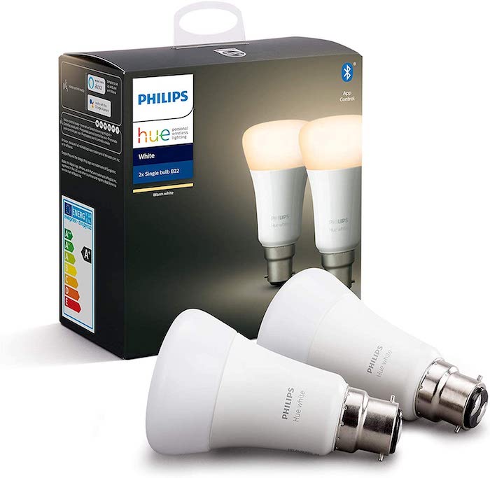 Pack de 2 ampoules Philips Hue White B22 à 22,99 € sur Amazon