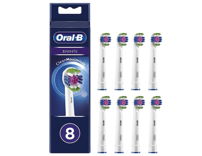 Lot de 8 brossettes de rechange Oral-B 3D White à 22,06 € sur Amazon