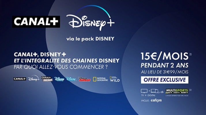 Abonnement Canal+ et Disney+ à moitié prix pendant 2 ans via Veepee
